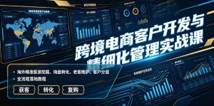 跨境电商客户开发与管理,海外客源挖掘+询盘转化+客户分层全流程-猴哥资源站