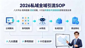 2026私域全域引流SOP，八大平台矩阵搭建+防封+十行业话术-猴哥资源站