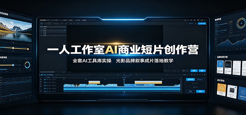 一人AI商业短片：全套工具库×光影叙事×品牌成片落地-猴哥资源站