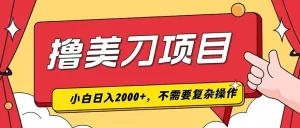 撸美刀：单日收入2000+，小白可做，三年稳定项目-猴哥资源站
