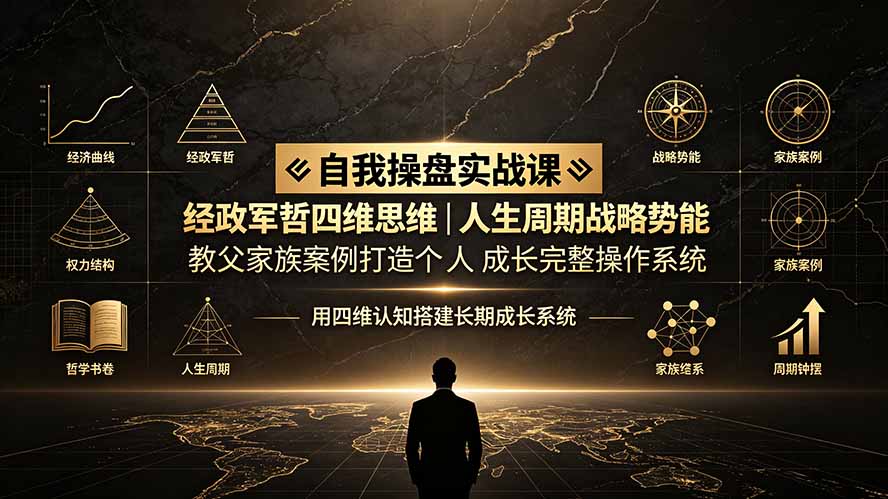 自我操盘实战课拆解，经政军哲四维思维+人生周期战略势能打造个人成长完整操作系统-猴哥资源站
