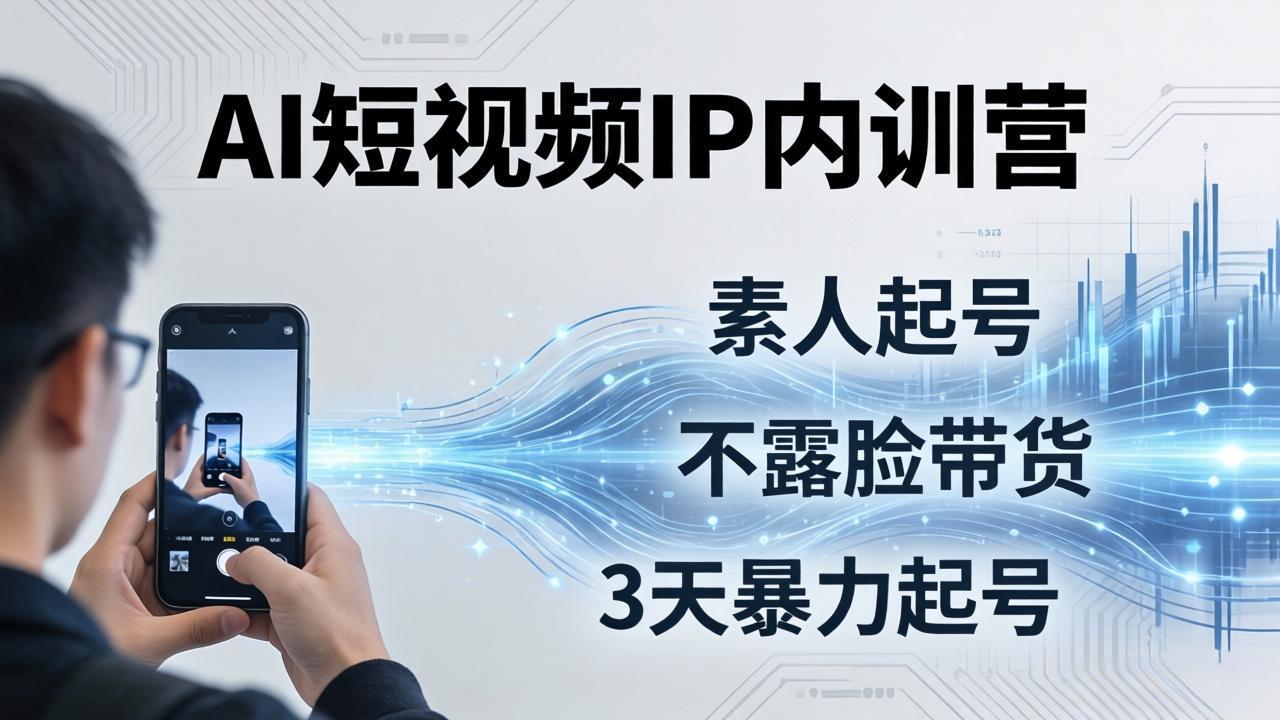 2026新版AI短视频IP内训营｜素人3天暴力起号，AI不露脸带货，实体同城商家全域引流变现-猴哥资源站
