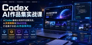 Codex AI作品集实战课,基础认知到作品集实战从灵感到Skill沉淀打造AI作品集网站-猴哥资源站