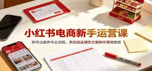 小红书电商新手0-1全链路运营，账号搭建+选品铺货+爆款笔记-猴哥资源站