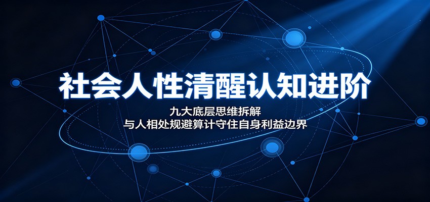 社会人性清醒认知课：9大底层思维拆解，不害人也不被人害，守住自己的利益边界-猴哥资源站