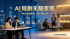 快手AI短剧零门槛副业，一键生成视频，月入2w+长久被动收益-猴哥资源站