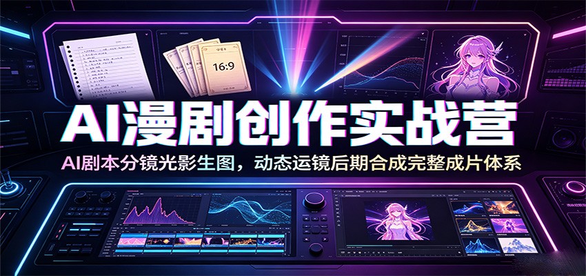 AI漫剧创作实战，剧本+分镜+光影生图+动态运镜+后期合成完整成片体系-猴哥资源站