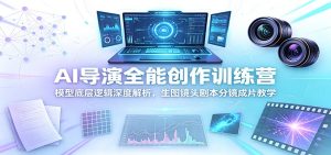 AI导演全能创作训练营,模型底层逻辑+生图镜头剧本分镜成片,一站式商业影像落地-猴哥资源站