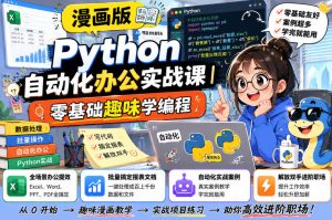 漫画版Python自动化办公,零基础趣味学编程,批量搞定报表文档解放双手-猴哥资源站