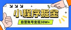 微信小程序掘金:累计变现38W+稳定三年,一部手机可操作-猴哥资源站