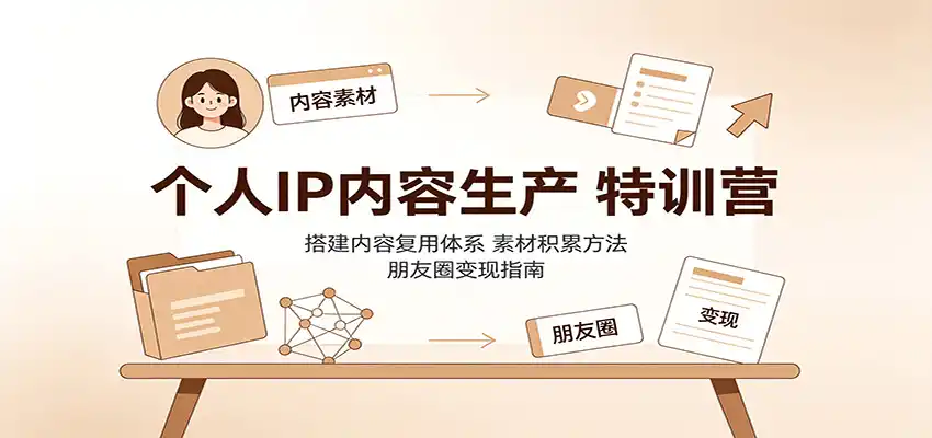 《IP内容复用+朋友圈变现，AI工作流撬动百万收益的全套实操》-猴哥资源站