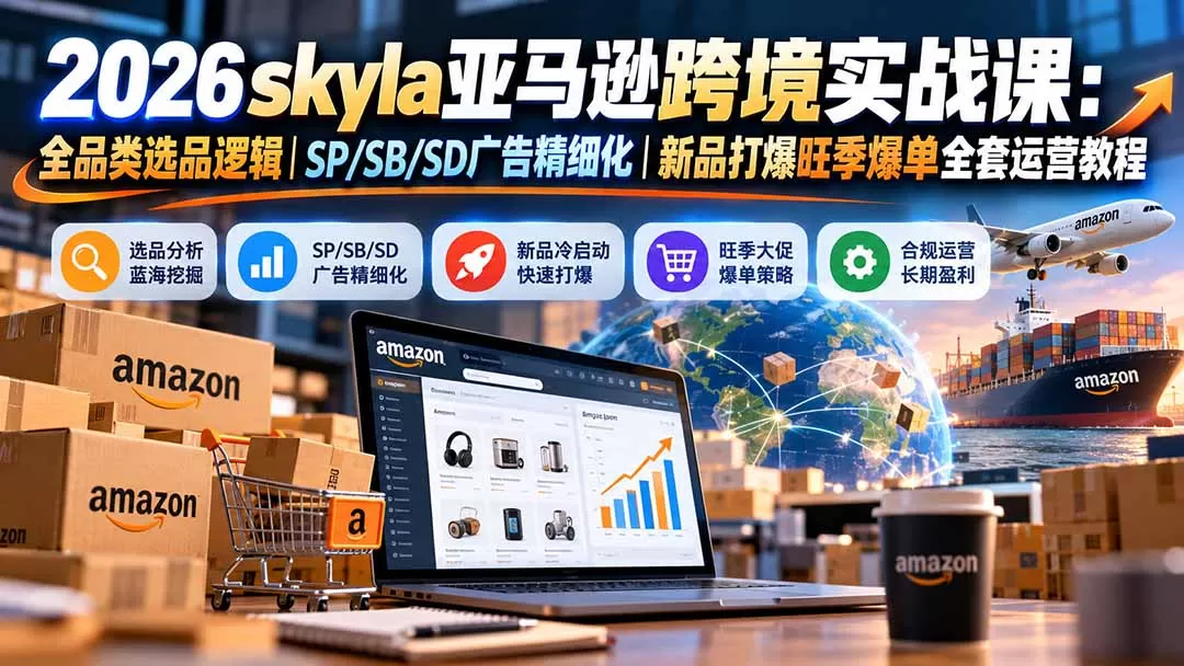 《亚马逊精品全链路实战：从选品到爆单的170节落地体系》-猴哥资源站