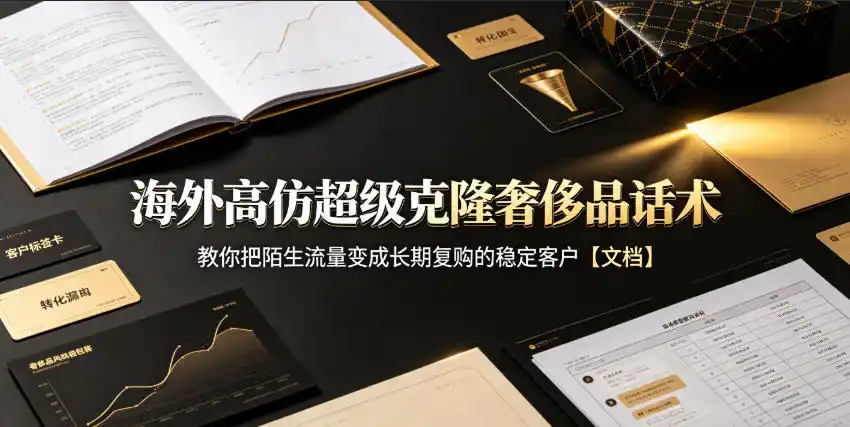 《海外高仿奢侈品截流话术，私域复购从0到1的实战攻略》-猴哥资源站