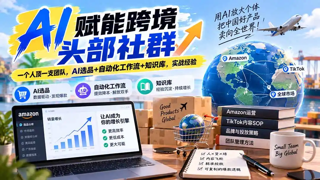 《2026跨境爆款实战：内容飞轮+AI自动化，从0到1打造持续增长体系》-猴哥资源站