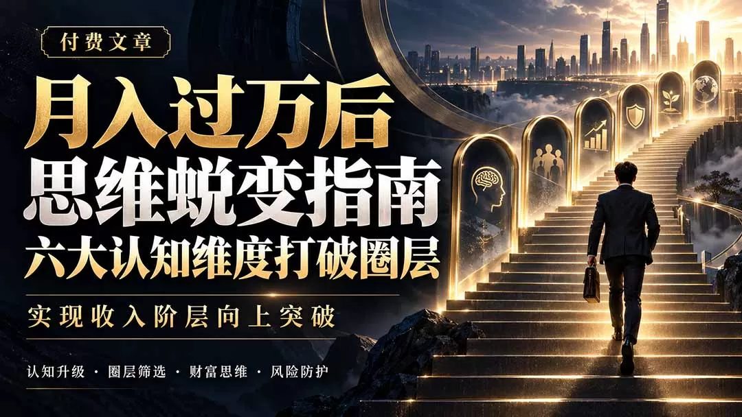 付费文章：月入过万后思维蜕变指南，六大认知维度打破圈层，实现收入阶层向上突破-猴哥资源站
