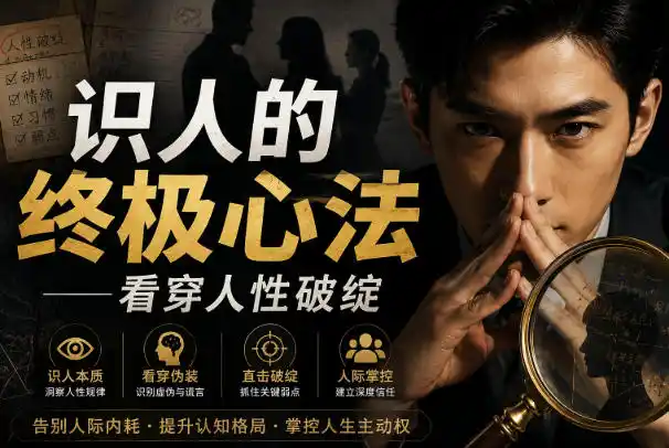 《识人终极心法：9个破绽瞬间，看穿人性不再吃亏》-猴哥资源站