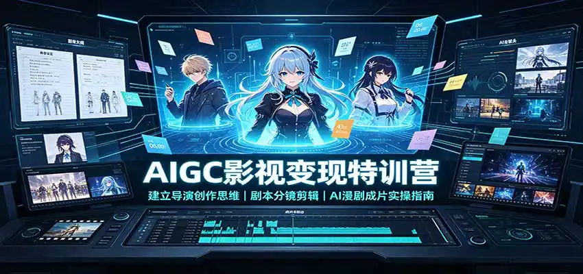 《AIGC短剧全流程实战：从剧本到成片，零基础做出导演级AI作品》-猴哥资源站