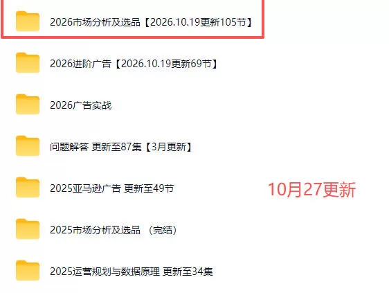 2026亚马逊视频教程，学习我们的商业模式，以及2026最新的选品及运营经验（更新1027）