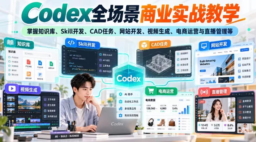 《Codex全场景商业实战：零基础搭建AI自动化工作流，全行业落地》-猴哥资源站