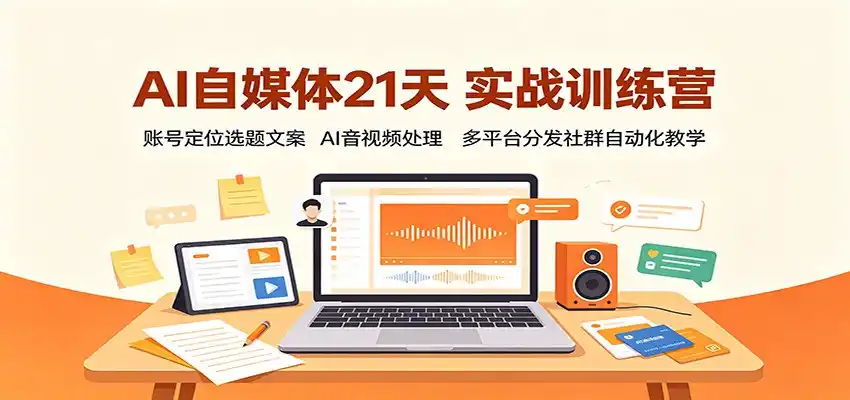 《AI+自媒体21天全自动变现实战，零基础日更爆款内容矩阵》-猴哥资源站
