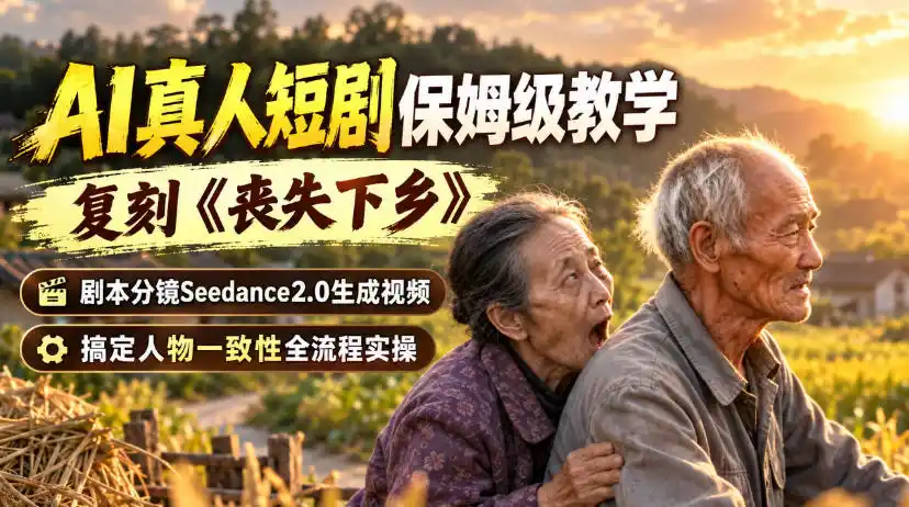 《AI真人短剧全流程实操，复刻爆款方言短剧从剧本到成片》-猴哥资源站