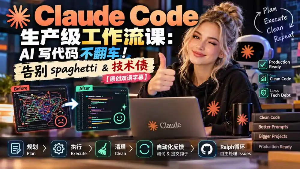 《Claude Code全栈实战：规划执行清理循环，交付生产级代码》-猴哥资源站