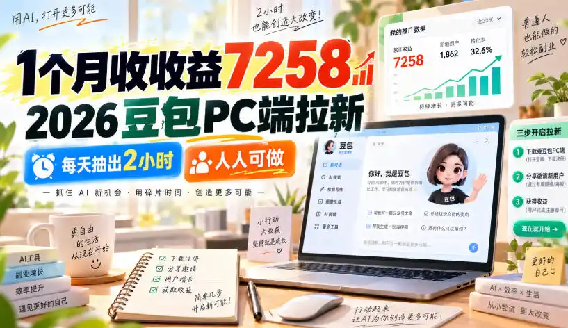 《豆包PC端拉新实操：每天2小时，单月收益7000+的蓝海玩法》-猴哥资源站