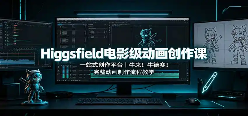 《Higgsfield零基础电影级动画全流程，一站式平台轻松输出大片质感》-猴哥资源站