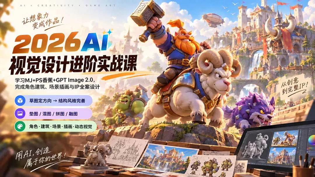 《AI视觉设计进阶实战：35节全案体系，零基础到IP商业落地》-猴哥资源站