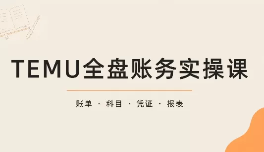 《TEMU跨境全盘账实操，14节从账单到报表独立做账》-猴哥资源站