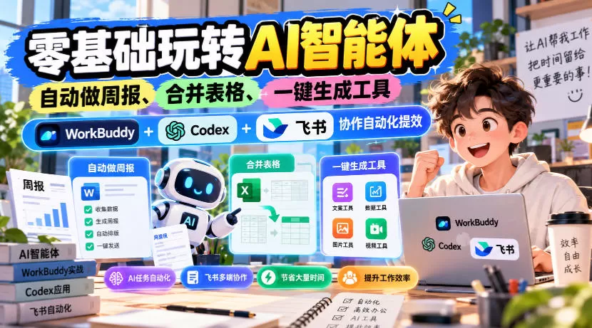 《零代码玩转AI智能体，自动写周报做表格，办公效率翻倍》-猴哥资源站