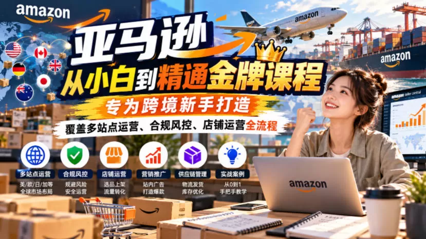 《亚马逊全链路实操体系：从0到1多站点合规运营+选品广告闭环》-猴哥资源站