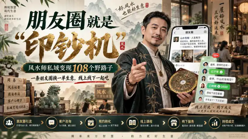 《风水师私域108招：发圈即成交，一单顶十单》-猴哥资源站