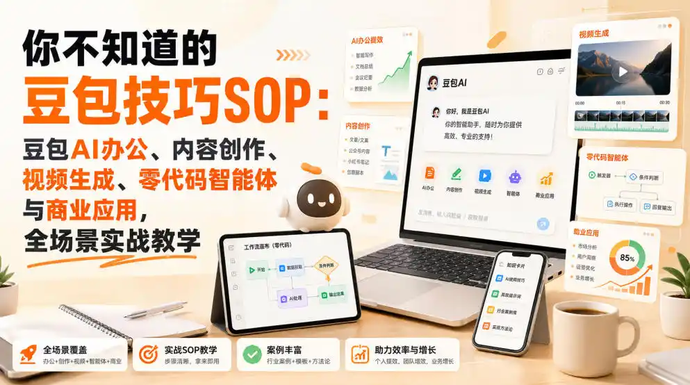 《豆包AI全场景实战：办公创作视频智能体，零基础也能接单变现》-猴哥资源站
