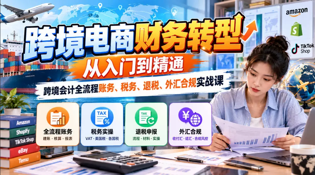 《跨境财务转型全链路实操，零基础拿下高薪会计岗》-猴哥资源站