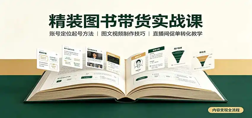《图书短视频带货全链路实操，零基础起号到爆款变现》-猴哥资源站