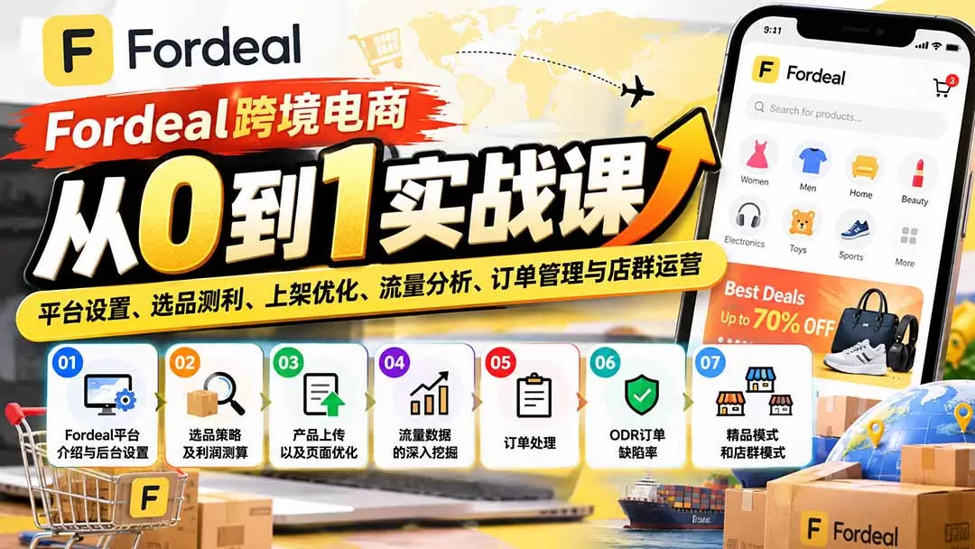 《Fordeal跨境实操全攻略：7大模块打通选品上架到订单履约》-猴哥资源站