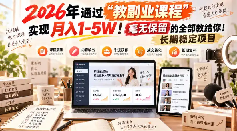 《全项目免费学+引流成交，合伙人两个月回本月入5万》-猴哥资源站