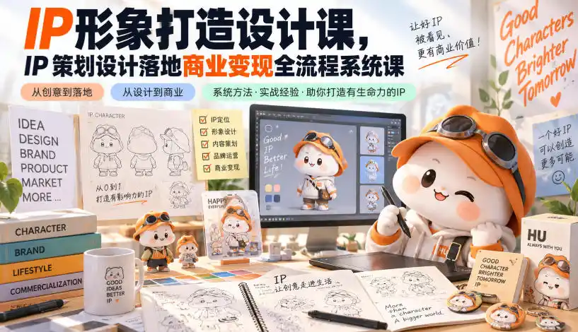 《IP形象设计全链路系统课，从策划到AI渲染商业变现全拆解》-猴哥资源站