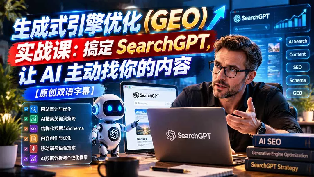 《SearchGPT时代GEO优化全攻略，从0搭建AI搜索流量入口》-猴哥资源站