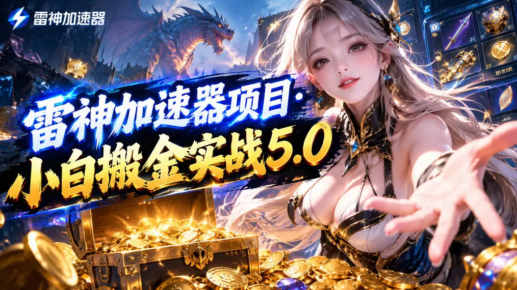 《雷神加速器推广5.0，抖音图文爆流，小白日入几十到上千》-猴哥资源站