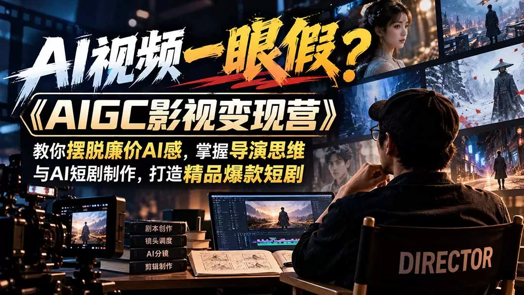 《19年导演手把手带你用AI做短剧，从剧本到成片全流程变现》-猴哥资源站