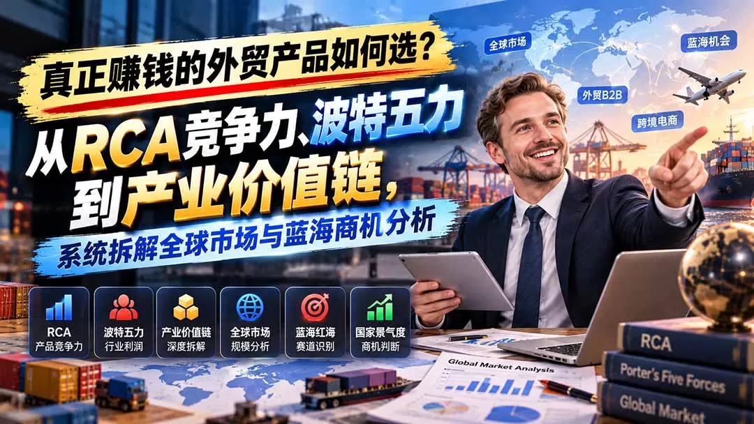 《外贸B2B转跨境B2C选品实战,27节数据化落地攻略》-猴哥资源站