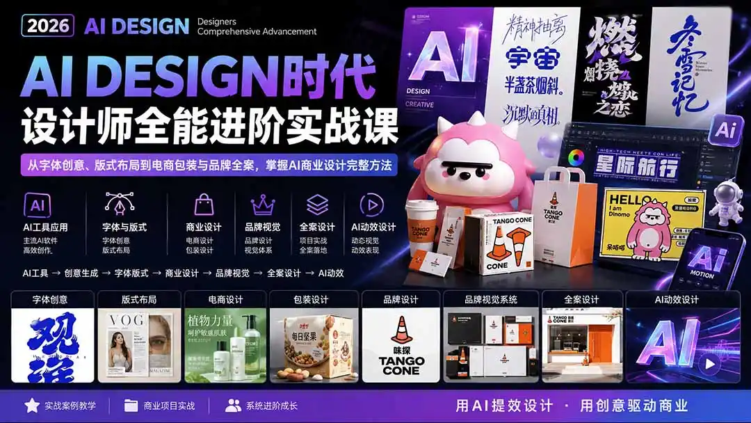 《AI设计实战全攻略：从创意生成到品牌全案，零基础也能接单变现》-猴哥资源站