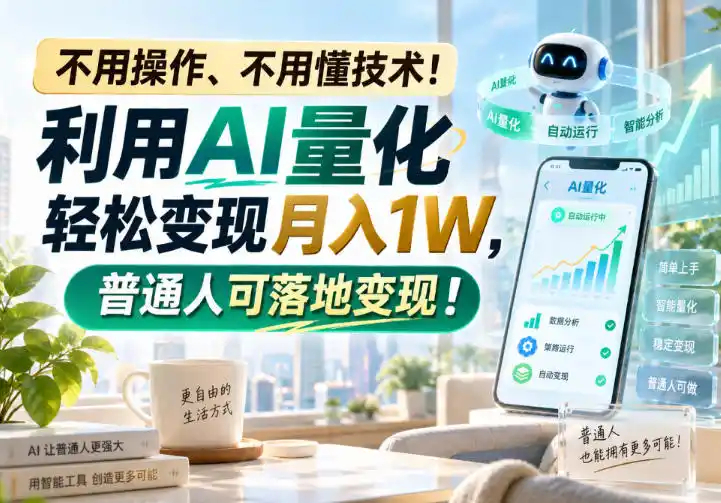 《AI量化托管月入1W，零基础也能24小时自动躺赚》-猴哥资源站
