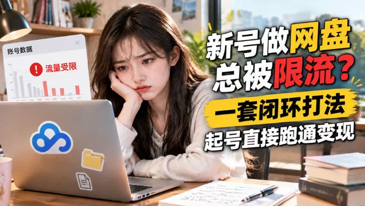 《网盘拉新8.0实战：投流级打法过审不限流，小白新号也能跑》-猴哥资源站