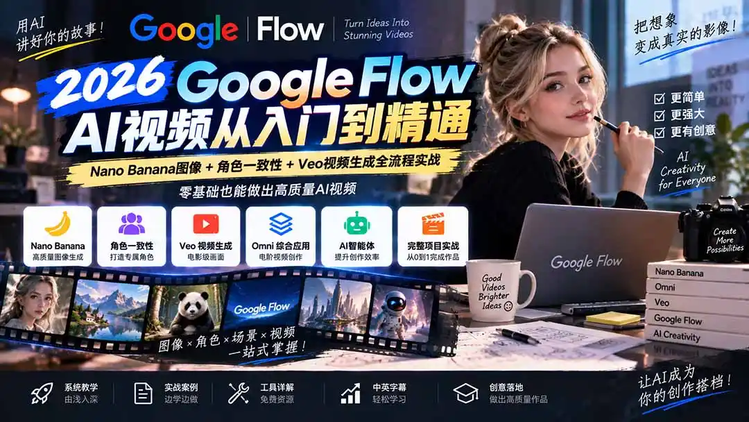 《AI视频全栈实战：零基础用免费工具批量出片稳定变现》-猴哥资源站