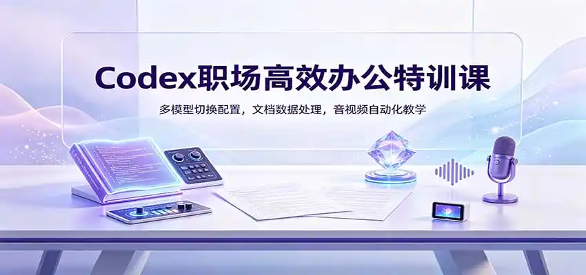 《Codex职场AI自动化实战：从文档到视频全流程，零基础效率翻倍》-猴哥资源站