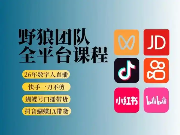 《野狼团队全平台AI短视频带货实战体系，从0到1批量起号稳定变现》-猴哥资源站