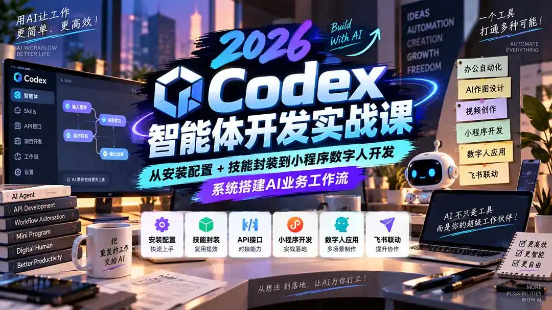 《2026 Codex智能体实操课，49节从0搭到商用全链路拆解》-猴哥资源站